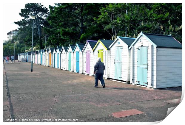 Seaside beach huts, Goodrington, Paignton, Devon, UK. Print by john hill