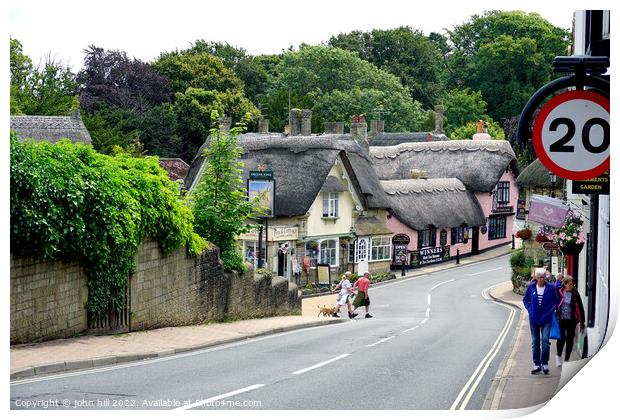 Shanklin thatched village on the Isle of Wight. Print by john hill