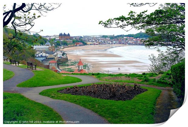 Scarborough at Low tide, North Yorkshire, UK. Print by john hill