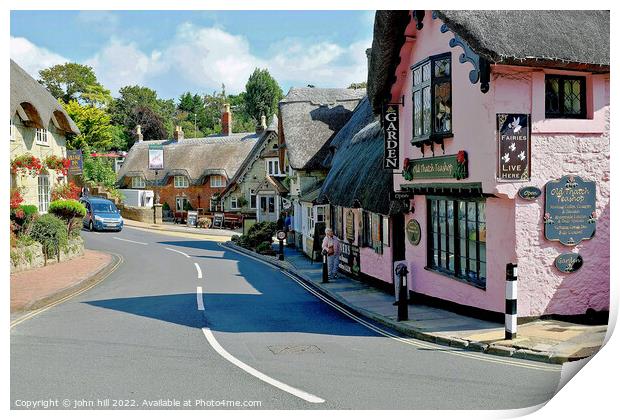 Beautiful old village, Shanklin, Isle of Wight, UK. Print by john hill