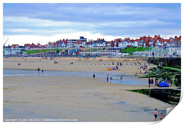 South beach and seafront, Bridlington, Yorkshire, UK. Print by john hill