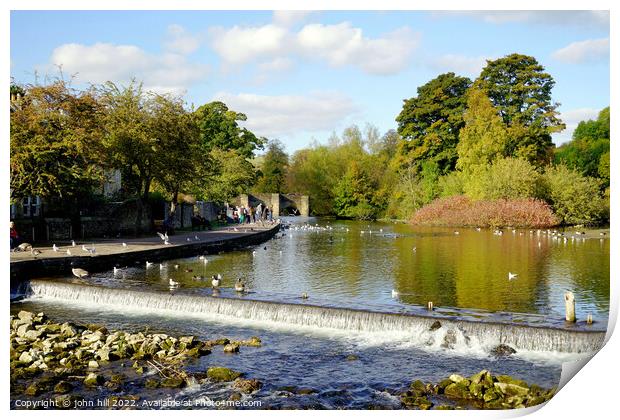 River Wye at Bakewell in Derbyshire Print by john hill