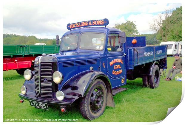 1950 Bedford M commercial truck. Print by john hill