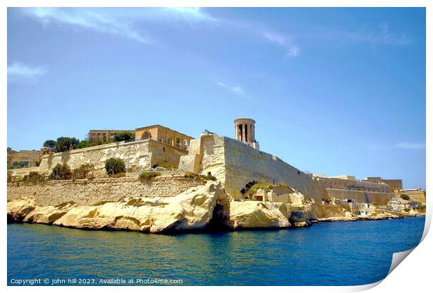 Siege Bell, Malta. Print by john hill