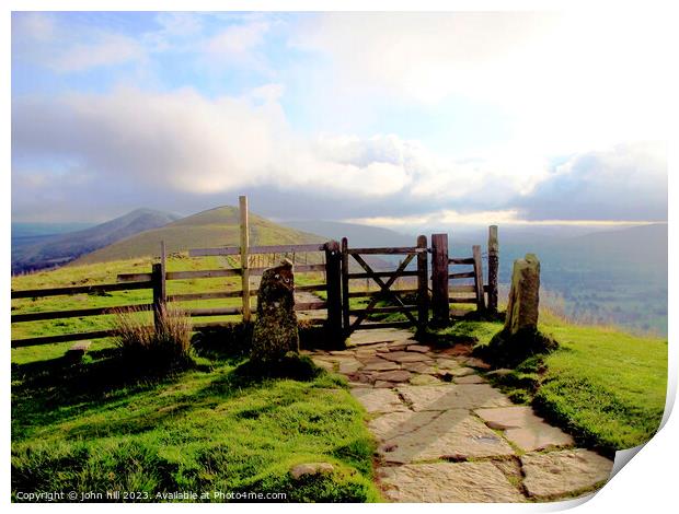 The Great ridge from Mam Tor. Print by john hill