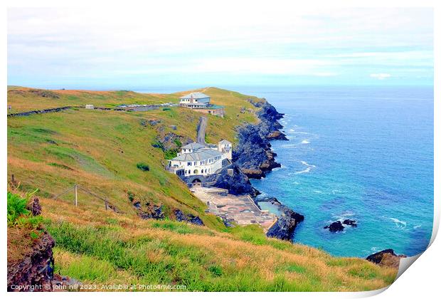 Cornish coastline. Print by john hill