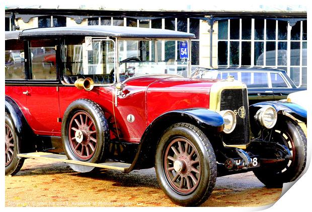 Elegant and Timeless: A 1924 Panhard et Levassor L Print by john hill