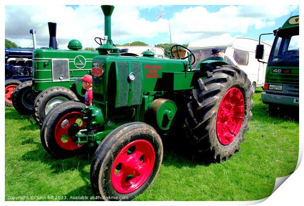 Powerful Vintage Tractor at Cromford Steam Rally Print by john hill