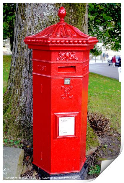 Vintage Post Box in Buxton Print by john hill