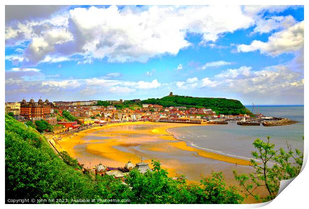 Scarborough's Serenity: Low Tide Revealed Print by john hill