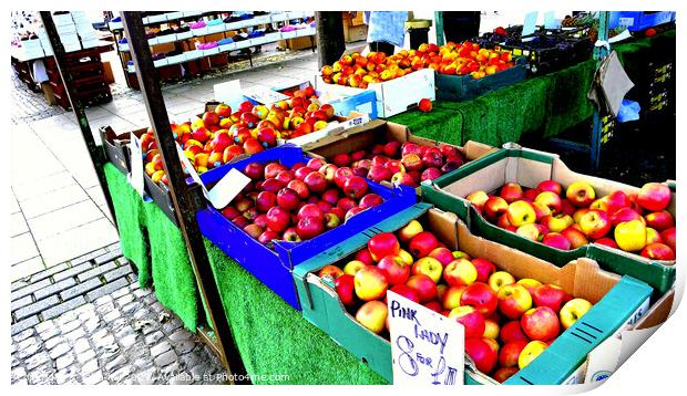 Fresh fruit Market stall Print by john hill