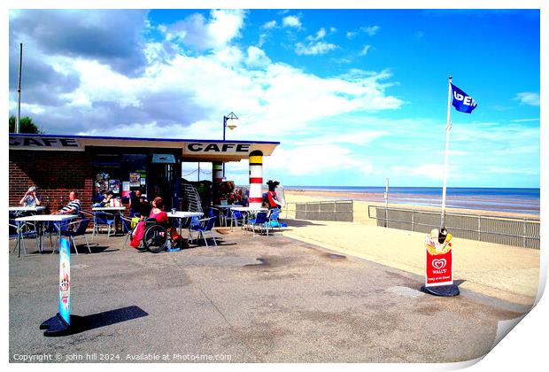Seafront Cafe Mablethorpe, Lincolnshire. Print by john hill