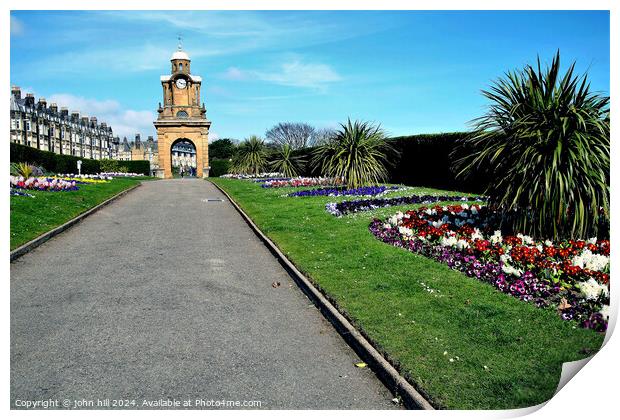 South cliff gardens, Scarborough, Yorkshire. Print by john hill