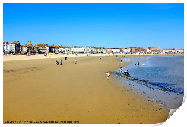 Outdoor oceanbeach at Weymouth in Dorset. Print by john hill