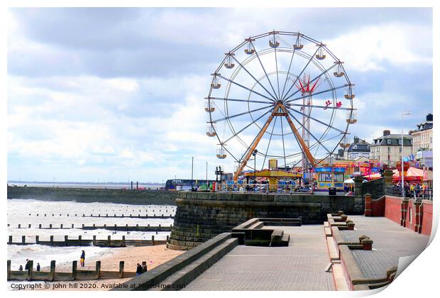 Seaside fun fair at Bridlington, Yorkshire. Print by john hill