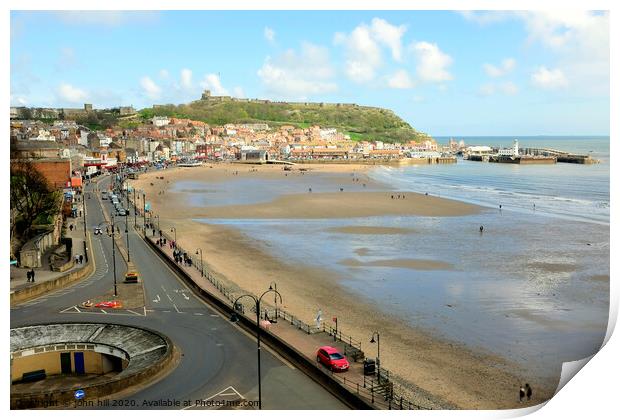 Scarborough South sands at Low tide in April. Print by john hill