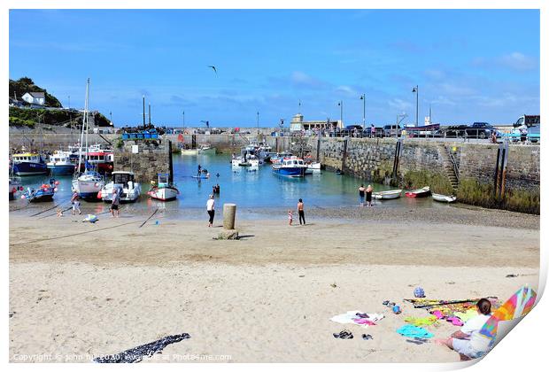 Harbour at low tide at Newquay in Cornwall. Print by john hill