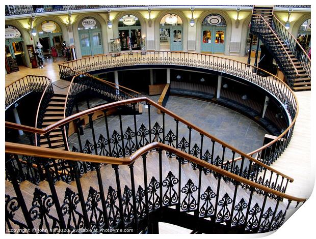 Stairs in the Corn Exchange at Leeds in Yorkshire. Print by john hill