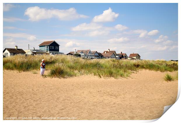 The beach and property at Anderby Creek in Lincolnshire. Print by john hill