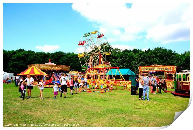Countryside funfair at Tansley in Derbyshire. Print by john hill