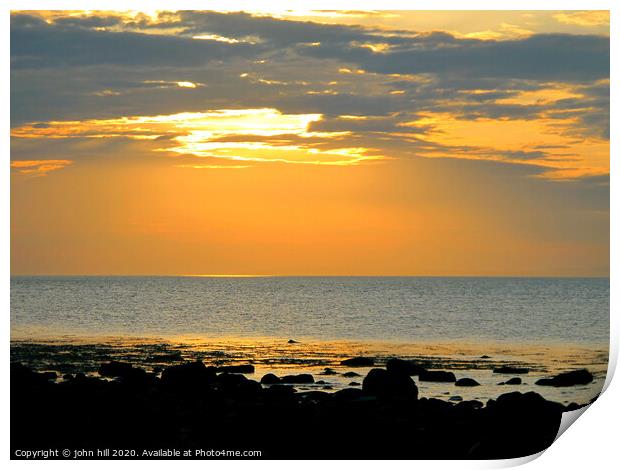 Sunset over Cardigan bay in Wales. Print by john hill
