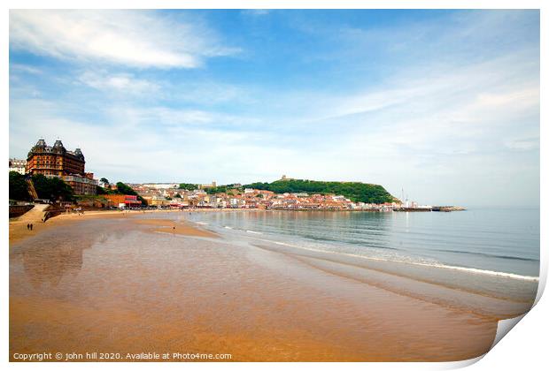 Low tide at Scarborough bay in North Yorkshire.  Print by john hill