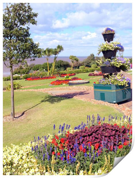 Coastal gardens on the cliff at Hunstanton in Norfolk. Print by john hill