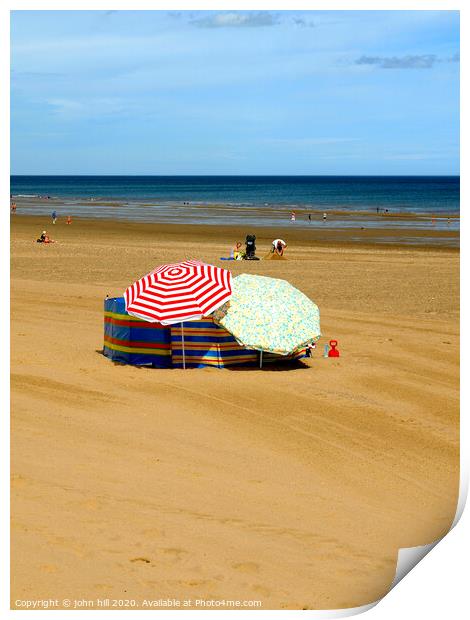 Parasol party at Mablethorpe in Lincolnshire. Print by john hill