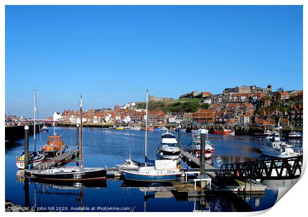 The harbour in November at Whitby in Yorkshire. Print by john hill