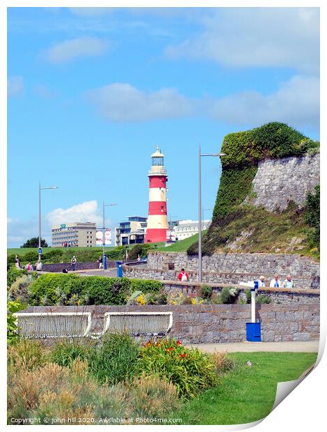 Plymouth Hoe, Devon. Print by john hill