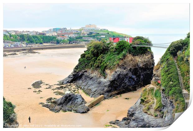 Towan beach at Newquay in Cornwall. Print by john hill