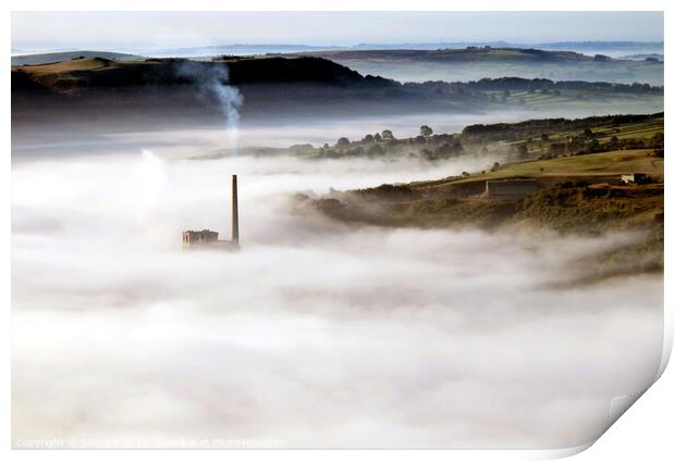 Chimney in the mist. Print by john hill