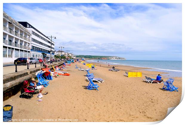 Sandown beach. Print by john hill