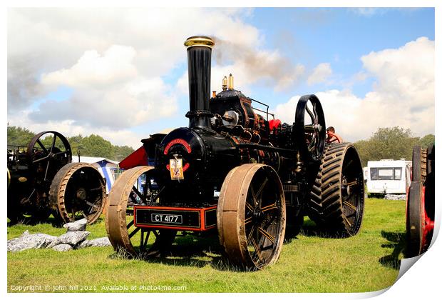 Vintage 1920 Steam Engine. Print by john hill