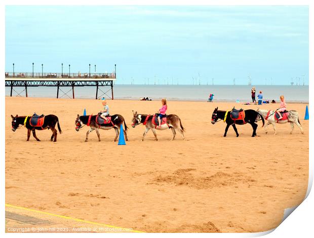 Beach Donkey Rides. Print by john hill