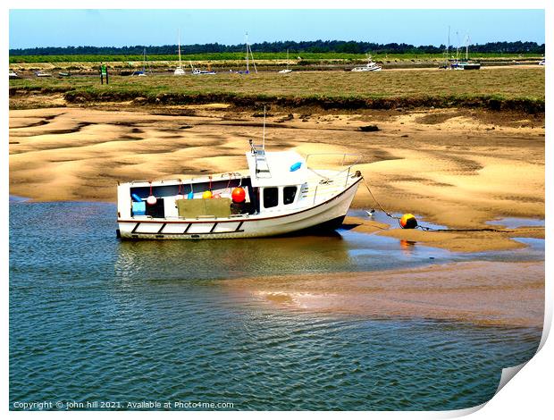 Beached at Wells Next The Sea in Norfolk. Print by john hill