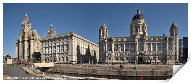 Three Graces at the Pier Head Print by Bernard Rose Photography