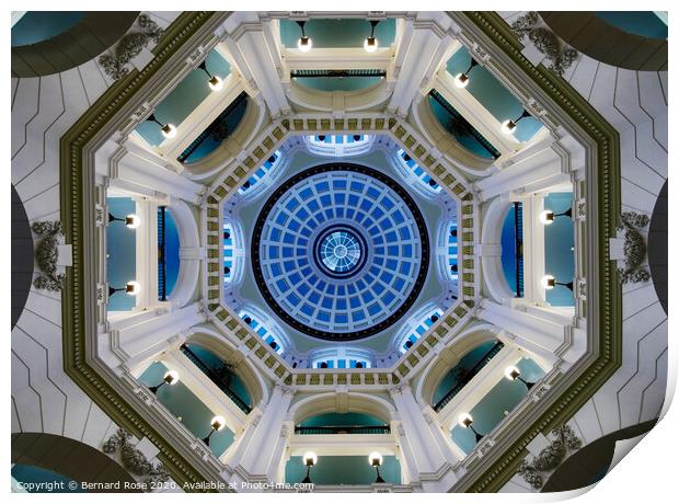 Port of Liverpool Building interior of Dome Print by Bernard Rose Photography