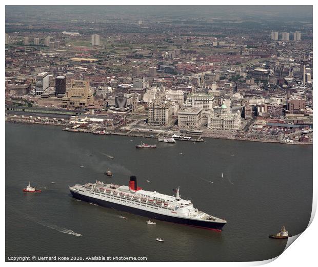 Cunard QE2 in Liverpool 1990 Print by Bernard Rose Photography