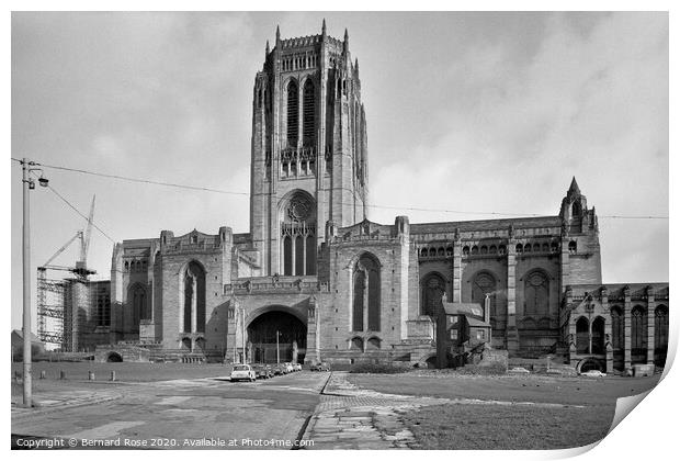 Liverpool Anglican Cathedral exterior 1973 Print by Bernard Rose Photography
