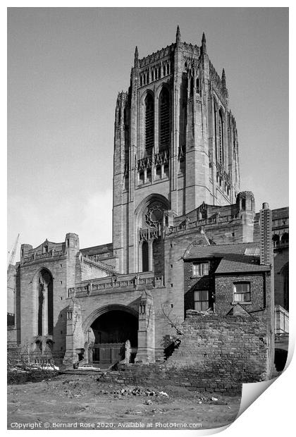 Liverpool Anglican Cathedral exterior 1973 Print by Bernard Rose Photography