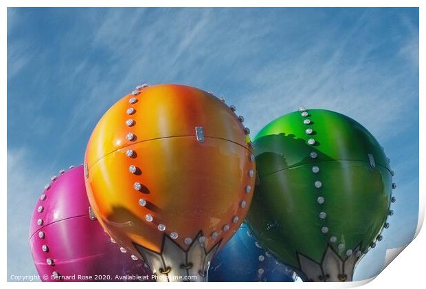 Fairground Ride Spheres Print by Bernard Rose Photography