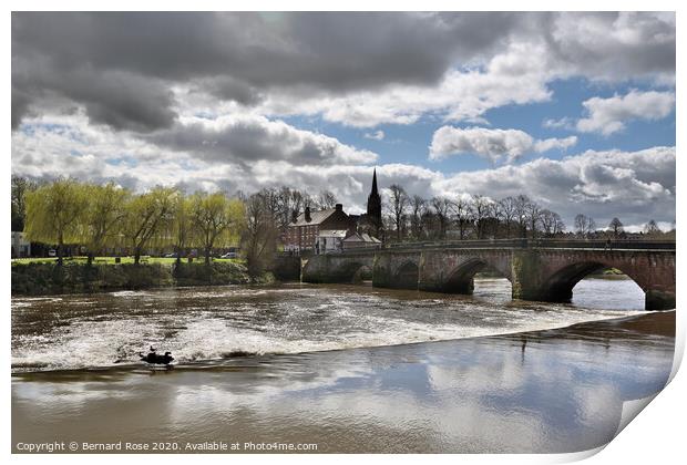 Chester River Dee Weir  Print by Bernard Rose Photography
