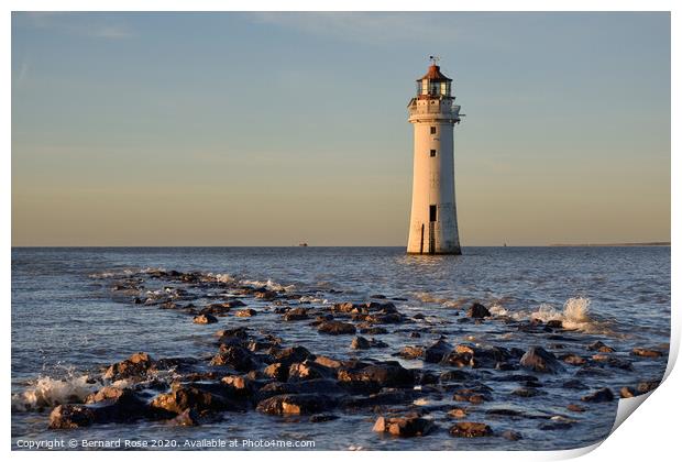 Perch Rock Lighthouse New Brighton Print by Bernard Rose Photography