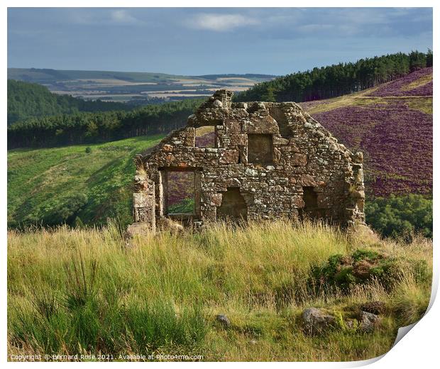 Stone Cottage Ruin on Cairn O'Mount Road  Print by Bernard Rose Photography