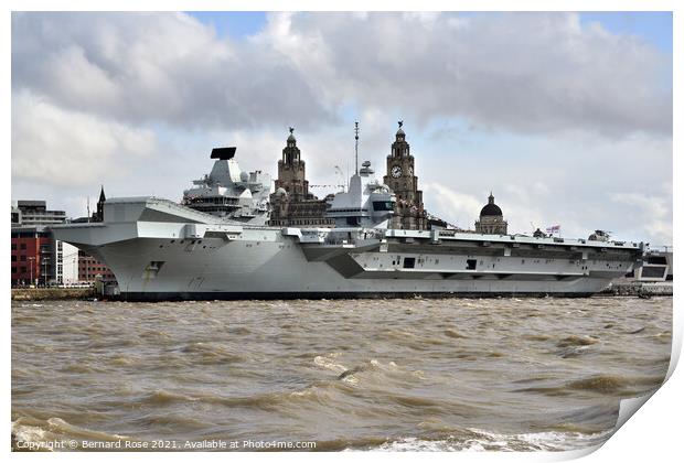 HMS Prince of Wales in Liverpool Print by Bernard Rose Photography