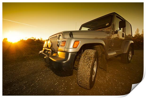 Jeep Wrangler at Sunset Print by Eddie Howland