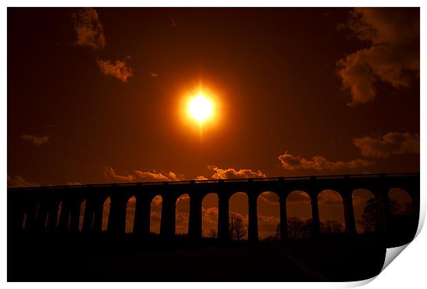 sunset over viaduct Print by Eddie Howland