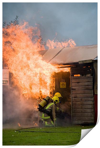 1 shed, well alight Print by Eddie Howland