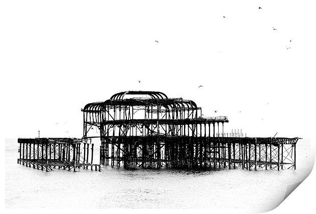   West Pier Brighton Print by Eddie Howland